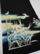 Photo2: 4K02z100  Japanese Kimono Silk  FABRIC Wheat Black 66.9x14.4 (2)