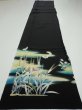 Photo5: 4K02z100  Japanese Kimono Silk  FABRIC Wheat Black 66.9x14.4 (5)