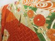 Photo2: 4129T01z1190 Vintage Japanese Kimono Silk FURISODE Chrysanthemum Dark orange (2)