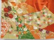 Photo5: 4129T01z1190 Vintage Japanese Kimono Silk FURISODE Chrysanthemum Dark orange (5)