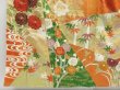 Photo6: 4129T01z1190 Vintage Japanese Kimono Silk FURISODE Chrysanthemum Dark orange (6)