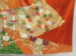 Photo7: 4129T01z1190 Vintage Japanese Kimono Silk FURISODE Chrysanthemum Dark orange (7)