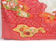 Photo6: 4129T03z990 Vintage Japanese Kimono Silk FURISODE Peony Red (6)