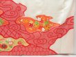 Photo7: 4129T03z990 Vintage Japanese Kimono Silk FURISODE Peony Red (7)