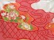 Photo8: 4129T03z990 Vintage Japanese Kimono Silk FURISODE Peony Red (8)