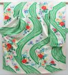 Photo1: 4129T09z1010 Vintage Japanese Kimono Silk FURISODE Flowers Green (1)