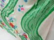 Photo4: 4129T09z1010 Vintage Japanese Kimono Silk FURISODE Flowers Green (4)