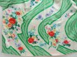 Photo5: 4129T09z1010 Vintage Japanese Kimono Silk FURISODE Flowers Green (5)