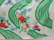 Photo7: 4129T09z1010 Vintage Japanese Kimono Silk FURISODE Flowers Green (7)