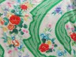 Photo8: 4129T09z1010 Vintage Japanese Kimono Silk FURISODE Flowers Green (8)