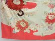 Photo6: 4129T10z1020 Vintage Japanese Kimono Silk FURISODE Peony Soft green (6)