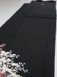 Photo4: 4F01z150  Japanese Kimono Silk  FABRIC Mandarin duck Black 62.2x18.5 (4)