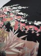 Photo4: 4F03z100  Japanese Kimono Silk  FABRIC Plum blossom Black 67.7x14.6 (4)