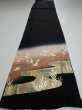 Photo4: 4G04z110  Japanese Kimono Silk  FABRIC Plum branch Black 69.3x14.6 (4)