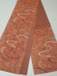 Photo5: 4206i12z440 Vintage Japanese Kimono Silk FUKURO OBI  Dark salmon 173.2x12.2 (5)