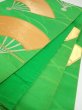 Photo3: 4206i04z800 Vintage Japanese Kimono Silk FUKURO OBI Folding fan Green 159.1x12.3 (3)