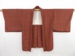 Photo5: 4207T02z470 Vintage Japanese Kimono Silk HAORI Flower Red-Brown (5)