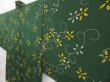 Photo2: 4207T03z540 Vintage Japanese Kimono Silk HAORI Flower Dark green (2)