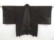 Photo1: 4207T04z300 Vintage Japanese Kimono Silk See through HAORI Flower Black (1)