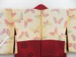 Photo8: 4207T07z640 Vintage Japanese Kimono Silk HAORI Flower Dark red (8)