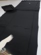 Photo6: 4G01z160  Japanese Kimono Silk  FABRIC Crane Black 63.0x19.9 (6)