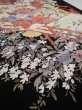 Photo2: 4L01z140  Japanese Kimono Silk  FABRIC Folding fan Black 59.8x17.9 (2)