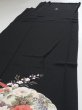 Photo5: 4L01z140  Japanese Kimono Silk  FABRIC Folding fan Black 59.8x17.9 (5)