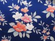 Photo6: 4211T09z910  Japanese Kimono Silk KOMON Flower Royal blue (6)