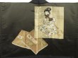 Photo2: 4213T03z640 Vintage Japanese Kimono Silk Men's HAORI Noh Black (2)