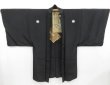 Photo4: 4213T03z640 Vintage Japanese Kimono Silk Men's HAORI Noh Black (4)