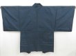 Photo4: 4213T04z500 Vintage Japanese Kimono Silk Men's OSHIMA HAORI Hawk Navy-Gray (4)