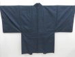 Photo1: 4213T10z500 Vintage Japanese Kimono Silk Men's OSHIMA HAORI Cloud Navy-Gray (1)