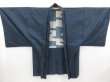 Photo3: 4213T10z500 Vintage Japanese Kimono Silk Men's OSHIMA HAORI Cloud Navy-Gray (3)