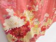 Photo3: 4214T13z820 Vintage Japanese Kimono Silk TSUKESAGE Peony Coral pink (3)