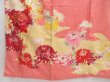 Photo6: 4214T13z820 Vintage Japanese Kimono Silk TSUKESAGE Peony Coral pink (6)