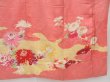 Photo7: 4214T13z820 Vintage Japanese Kimono Silk TSUKESAGE Peony Coral pink (7)