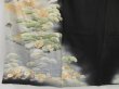 Photo6: 4215T01z730 Antique Japanese Kimono Silk TOMESODE Flying crane Black (6)