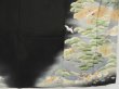 Photo7: 4215T01z730 Antique Japanese Kimono Silk TOMESODE Flying crane Black (7)