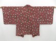 Photo3: 4215T04z480 Vintage Japanese Kimono Silk HAORI Flower Red-Pink (3)