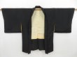 Photo4: 4217T07z570 Vintage Japanese Kimono Silk HAORI Trees Black (4)