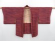 Photo5: 4220T02z660 Vintage Japanese Kimono Crepe Silk HAORI  Purple-Brown (5)