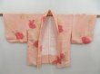 Photo6: 4220T03z440 Vintage Japanese Kimono Silk HAORI Flower Pink (6)