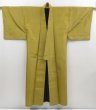 Photo8: 4220T04z620 Vintage Japanese Kimono Silk Men's   Sulfur yellow (8)