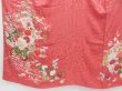 Photo5: 4220T08z430 Antique Japanese Kimono Silk TSUKESAGE Flower cart Coral pink (5)