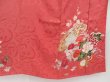 Photo7: 4220T08z430 Antique Japanese Kimono Silk TSUKESAGE Flower cart Coral pink (7)