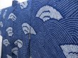 Photo2: 4220T10z450 Vintage Japanese Kimono Silk SHIBORI HAORI Wave Royal blue (2)