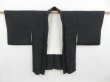 Photo6: 4220T12z590 Vintage Japanese Kimono Silk HAORI Leaf Black (6)