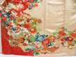 Photo5: 4224T06z1230 Vintage Japanese Kimono Silk FURISODE Flower cart Sand beige (5)