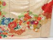 Photo7: 4224T06z1230 Vintage Japanese Kimono Silk FURISODE Flower cart Sand beige (7)