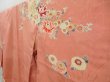 Photo2: 4224T09z570 Vintage Japanese Kimono Silk TSUKESAGE Chrysanthemum Coral pink (2)